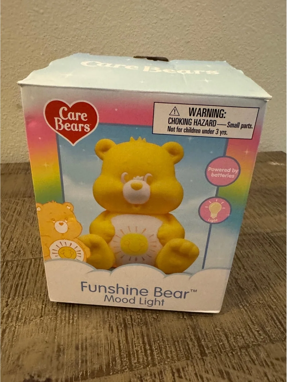 Care Bears Funshine Bear Mood Light Night Lamp Battery Powered Original Box